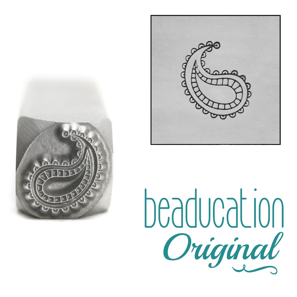 Metal Stamping Tools Paisley Pointing Right Metal Design Stamp, 8.25mm - Beaducation Original